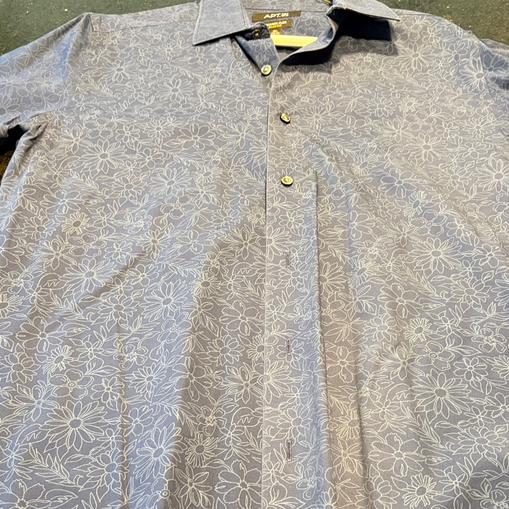 Apt. 9 Men's Blue Floral Button Down Shirt